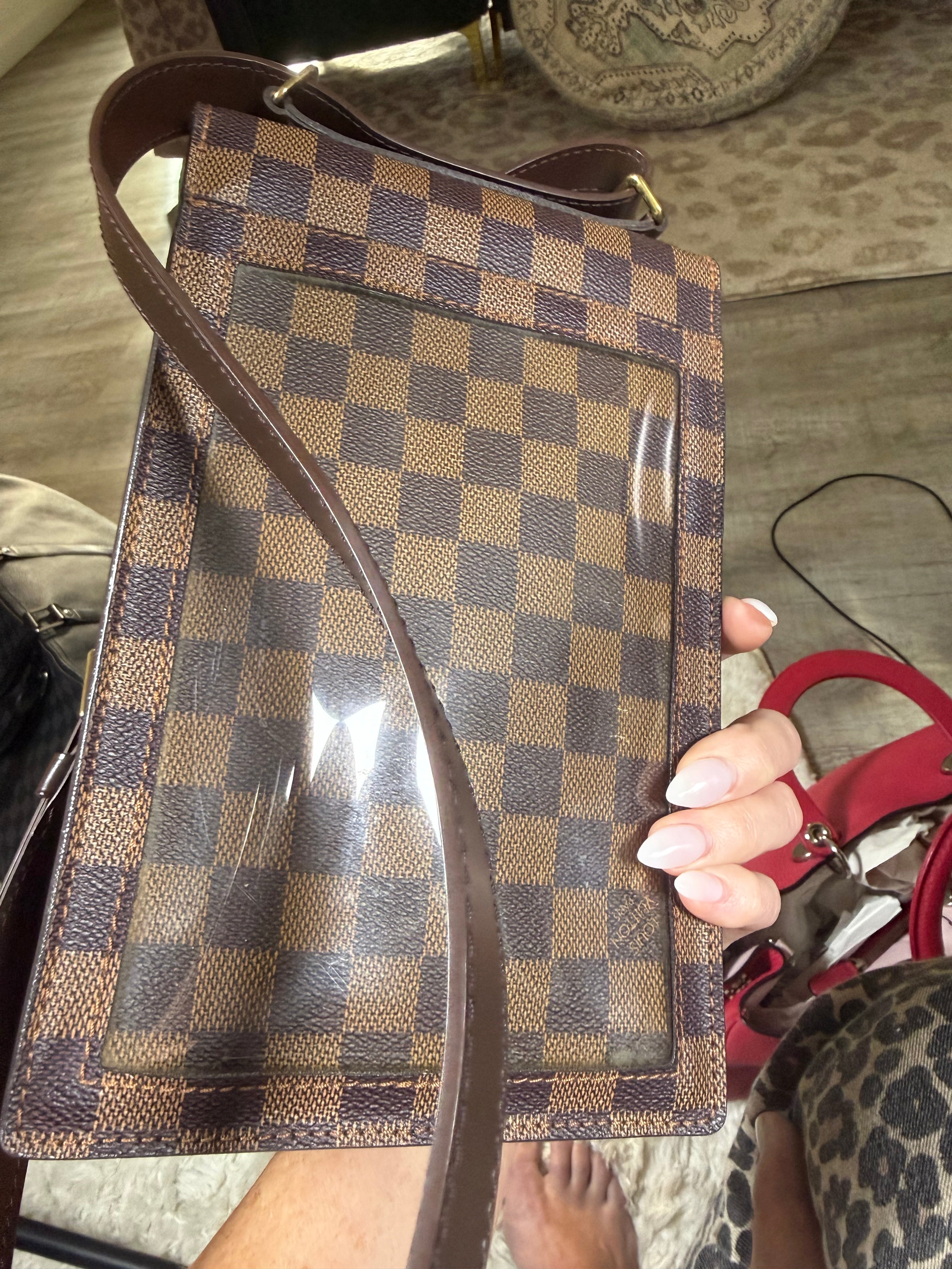 Louis Vuitton Damier Ebene Crossbody Organizer Bag | Vintage LV Hands-Free Shoulder Bag