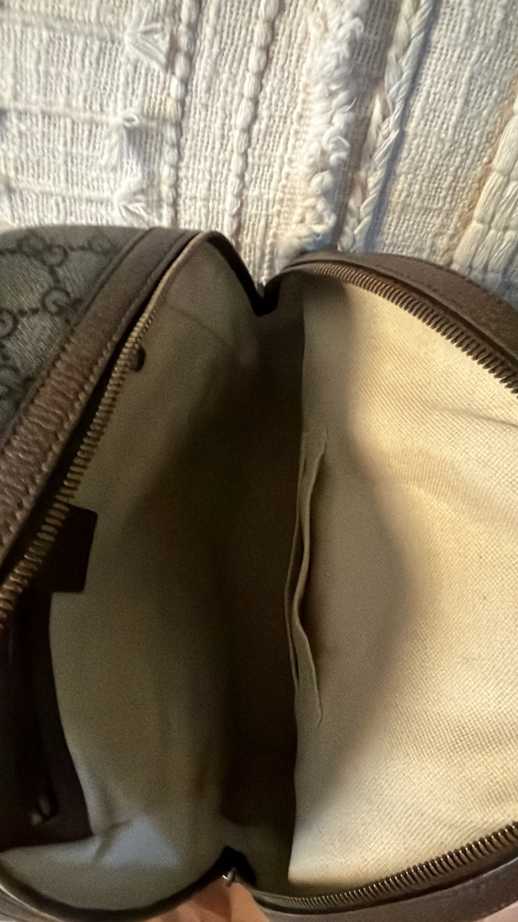 Gucci GG Supreme Ophidia Small Backpack Web Stripe Beige Ebony Canvas Gold Hardware