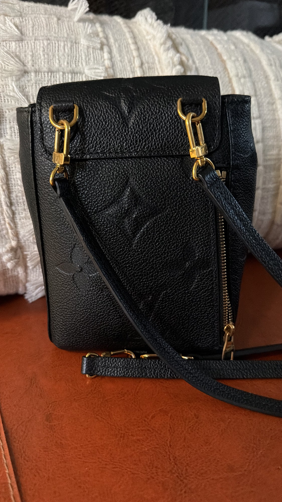 Louis Vuitton Tiny Backpack Monogram Empreinte Giant Black Leather Gold Hardware