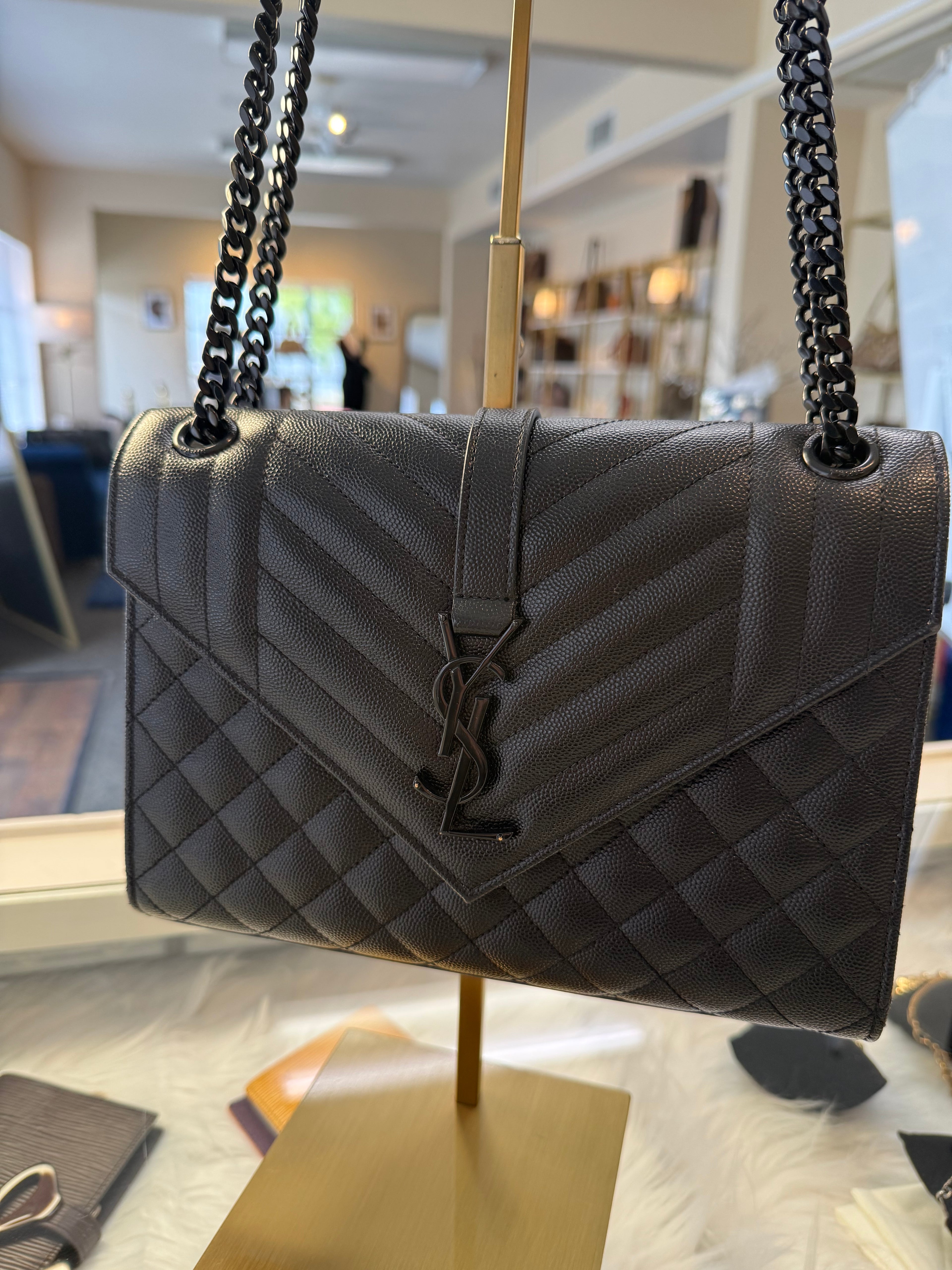 Envelope Triquilt Medium YSL Shoulder
Bag in Grained Leather
