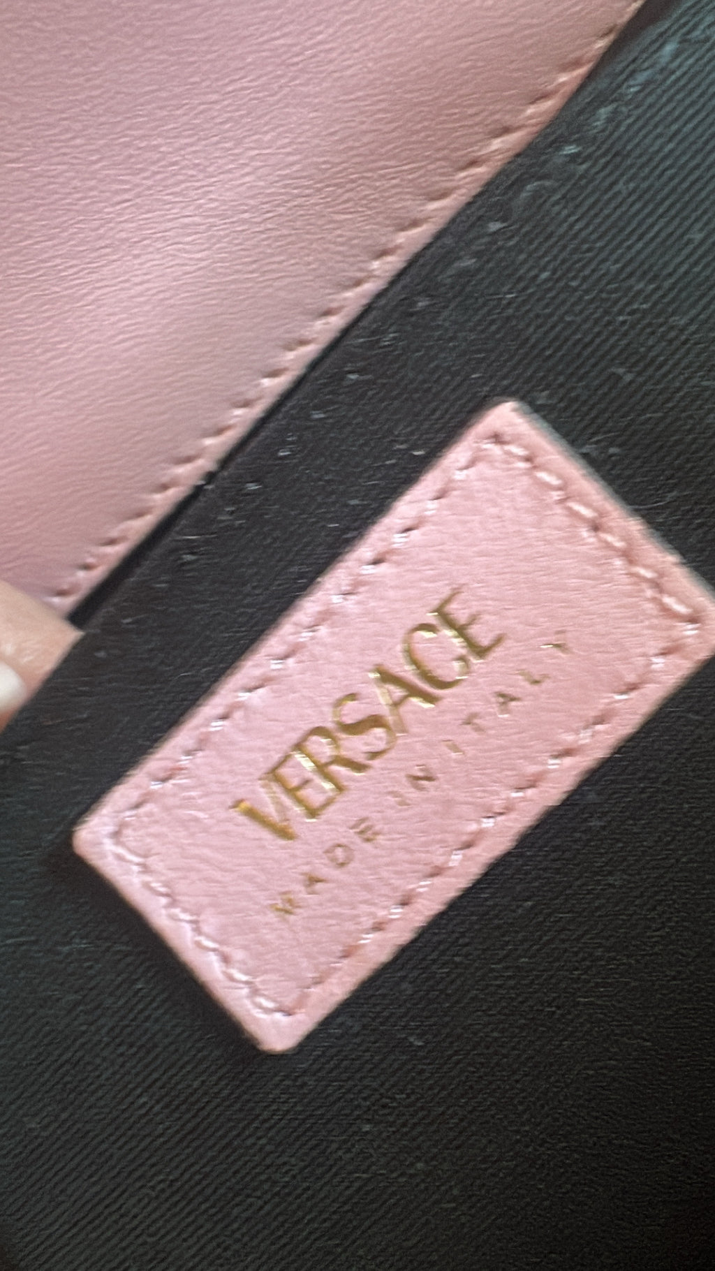 VERSACE La Medusa Baroque Jacquard Shoulder Bag – Pink & Gold Hardware