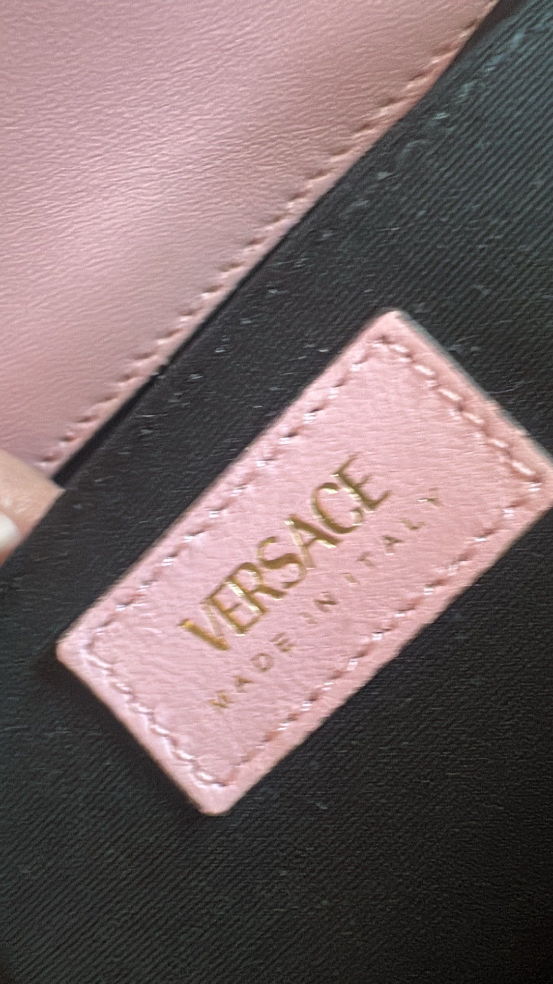 VERSACE La Medusa Baroque Jacquard Shoulder Bag – Pink & Gold Hardware
