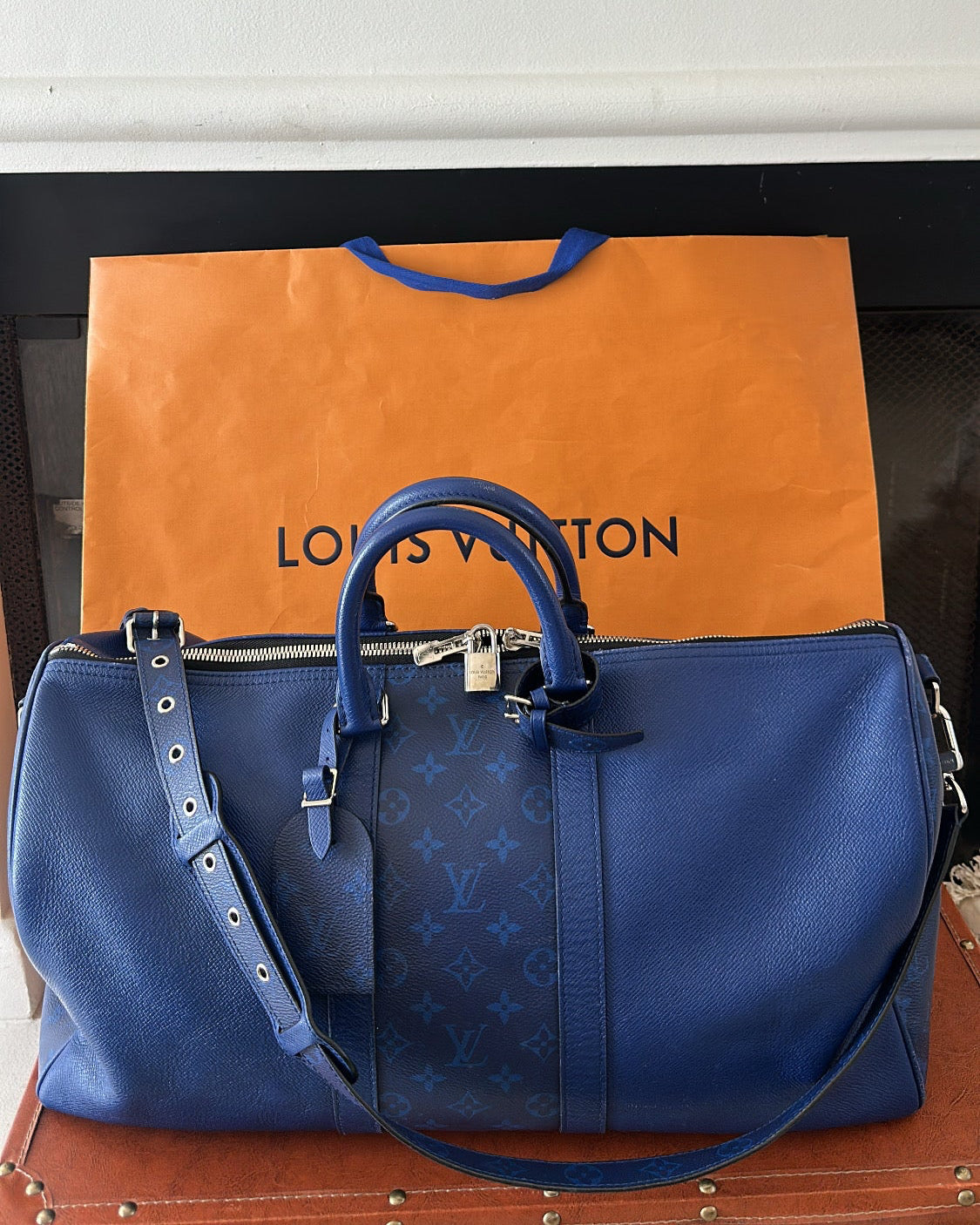 LOUIS VUITTON Keepall Bandouliere 50 Pacific Blue