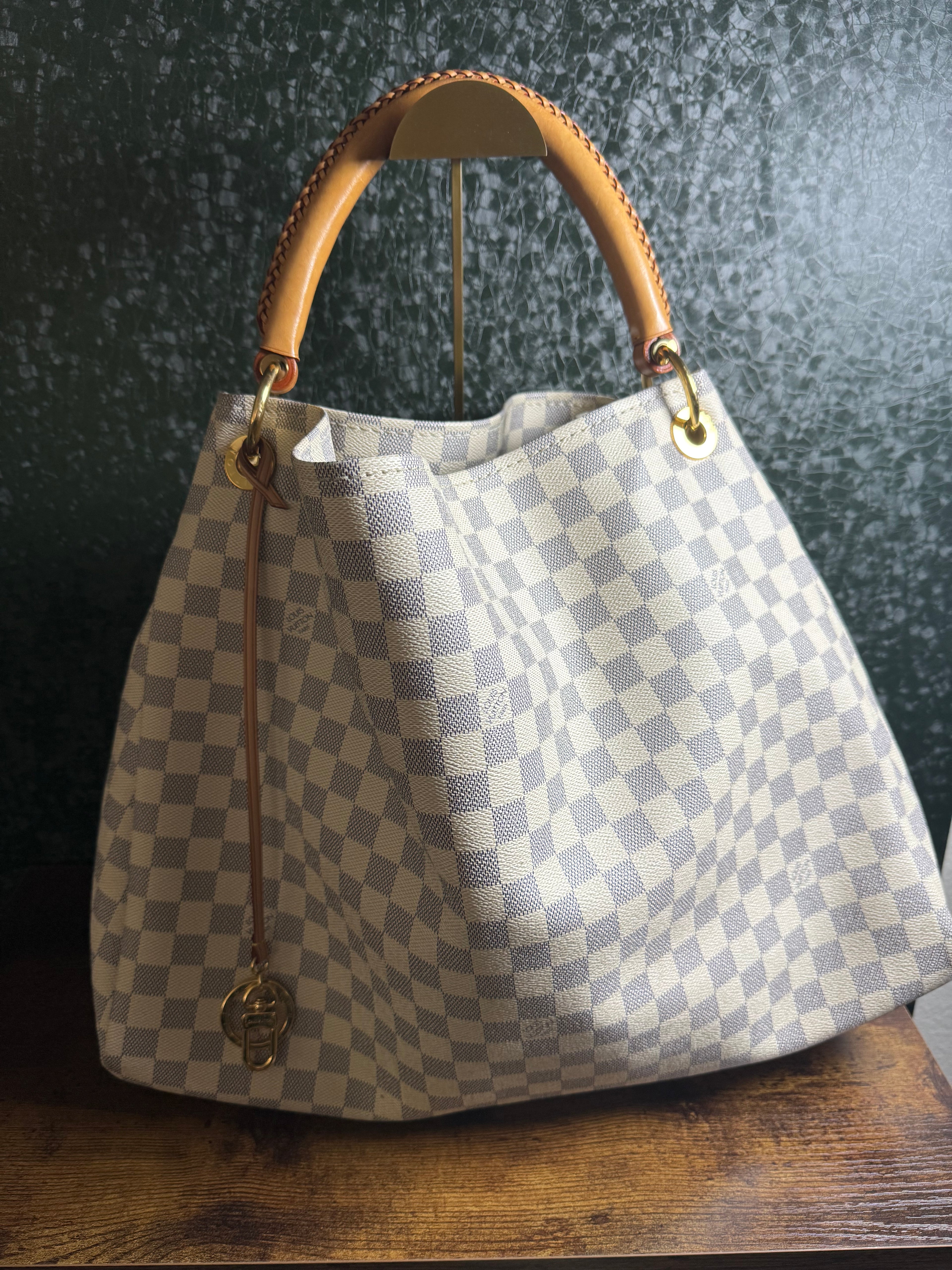 Louis Vuitton Artsy GM Damier Azur Canvas Braided Handle Hobo Bag