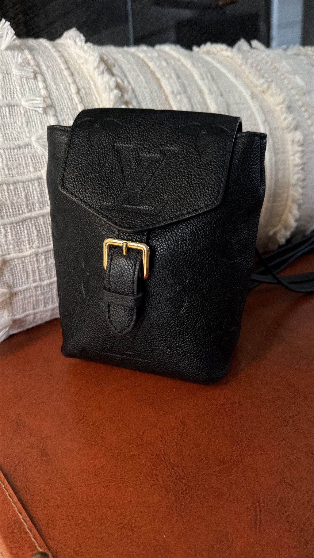 Louis Vuitton Tiny Backpack Monogram Empreinte Giant Black Leather Gold Hardware