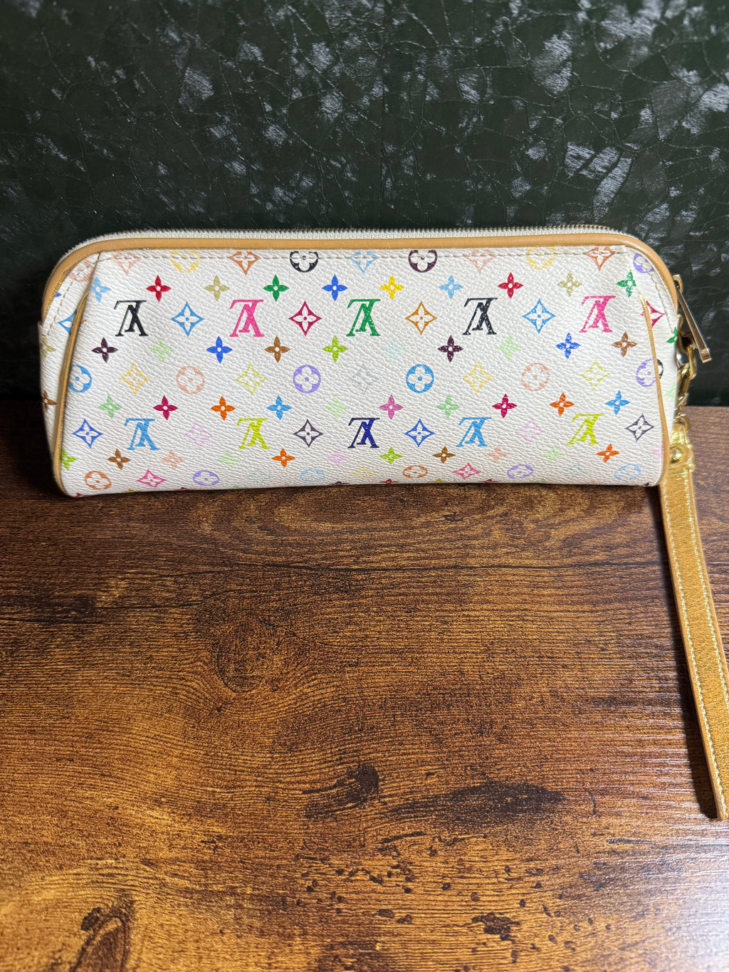 Louis Vuitton Multicolore Blanc Kate Monogram Wristlet Clutch