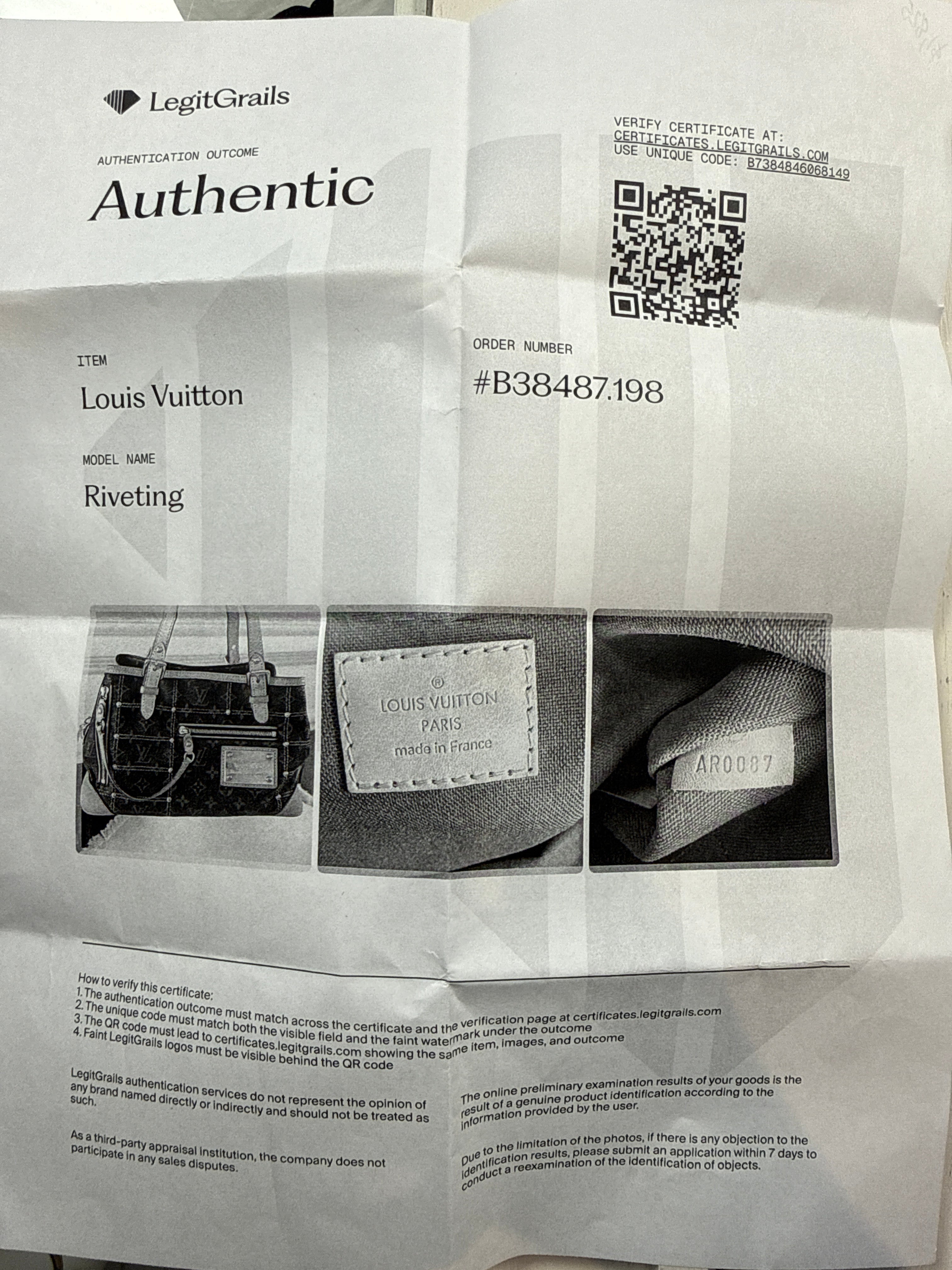 Louis Vuitton Riveting MM Monogram Canvas Shoulder Bag | Authentic Vintage Louis Vuitton Handbag