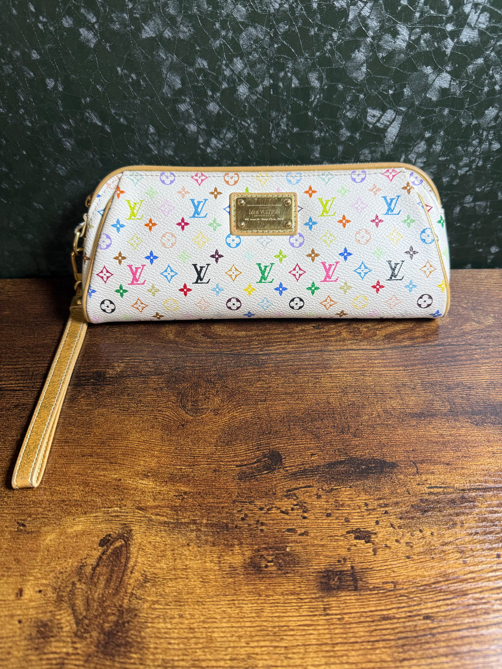 Louis Vuitton Multicolore Blanc Kate Monogram Wristlet Clutch