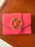 Louis Vuitton Portefeuille LV Pont Neuf Compact Grained Calf Leather Wallet