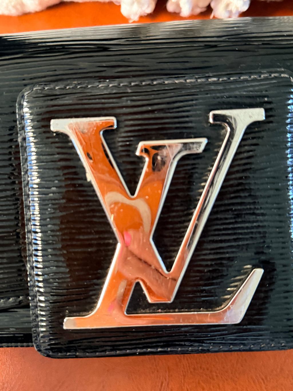 Louis Vuitton Sobe Clutch Epi Leather Black Evening Bag Silver Hardware
