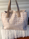 Chanel Beige Jacquard CC Tote Bag Shoulder Bag Neutral Luxury Handbag