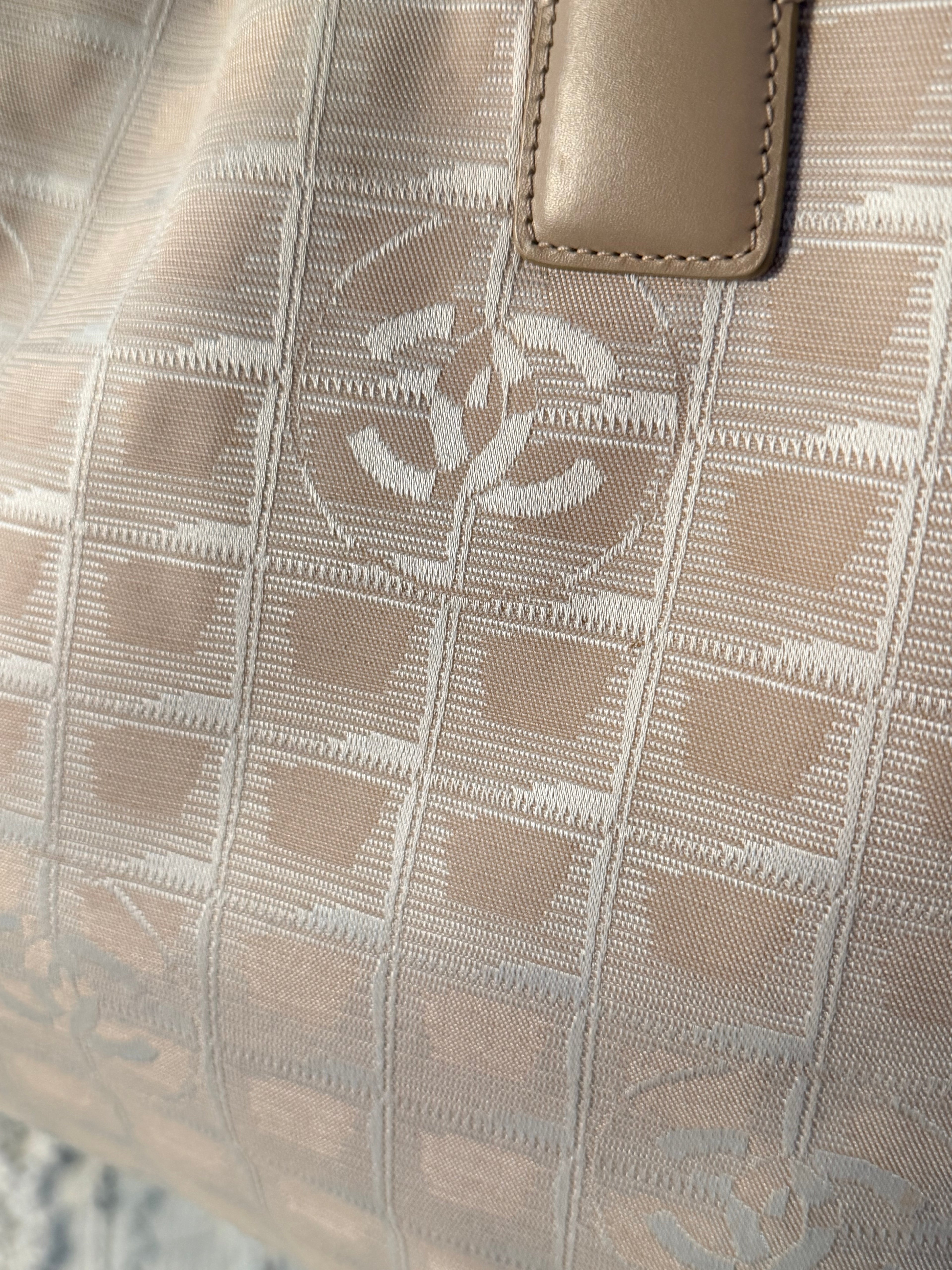 Chanel Beige Jacquard CC Tote Bag Shoulder Bag Neutral Luxury Handbag