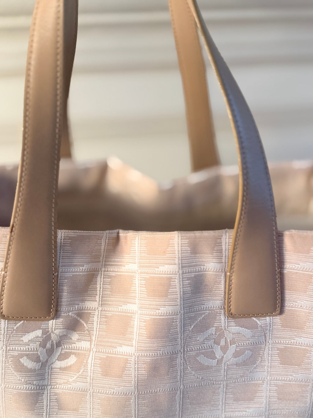 Chanel Beige Jacquard CC Tote Bag Shoulder Bag Neutral Luxury Handbag