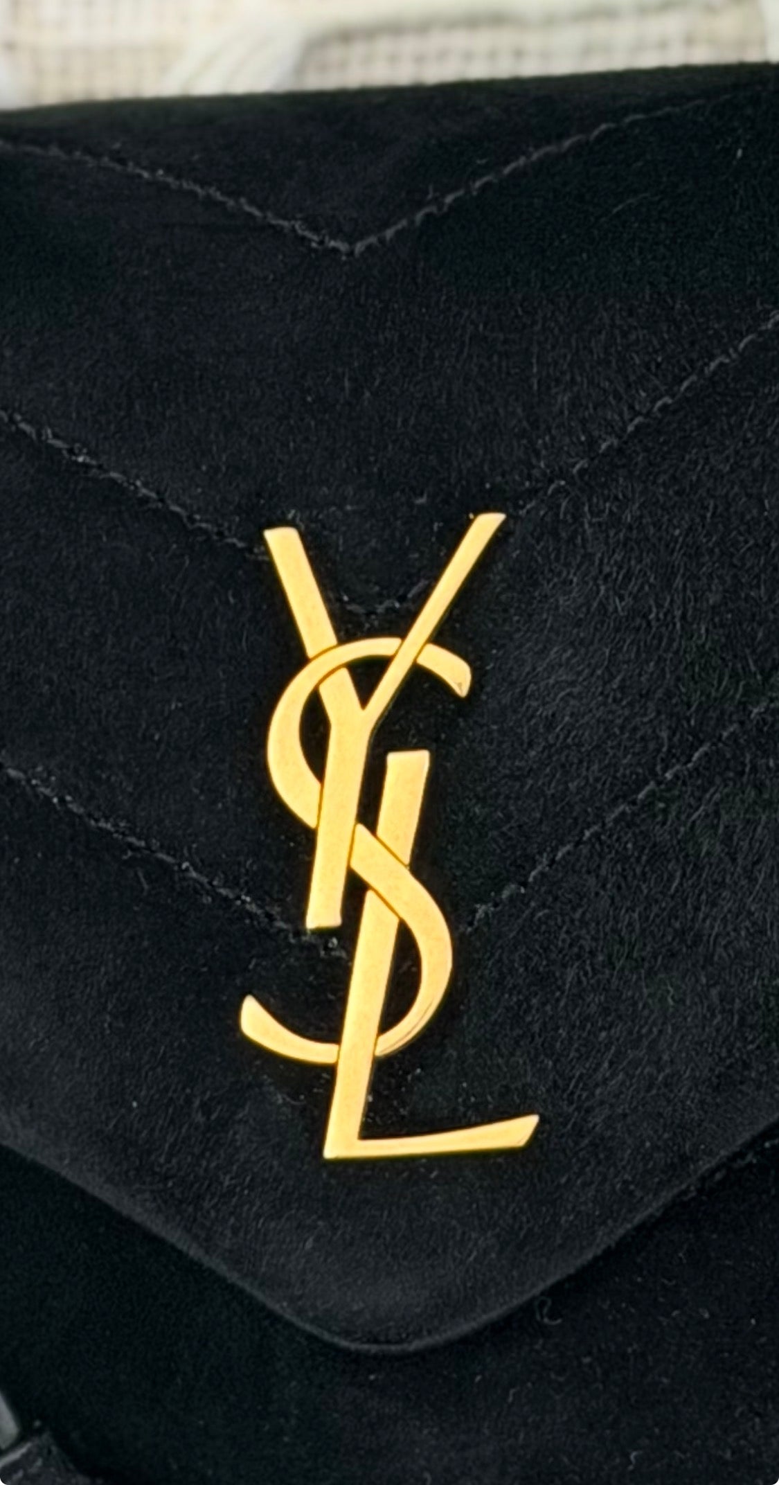 Saint Laurent LouLou Small Black Suede YSL Crossbody Bag Gold Hardware