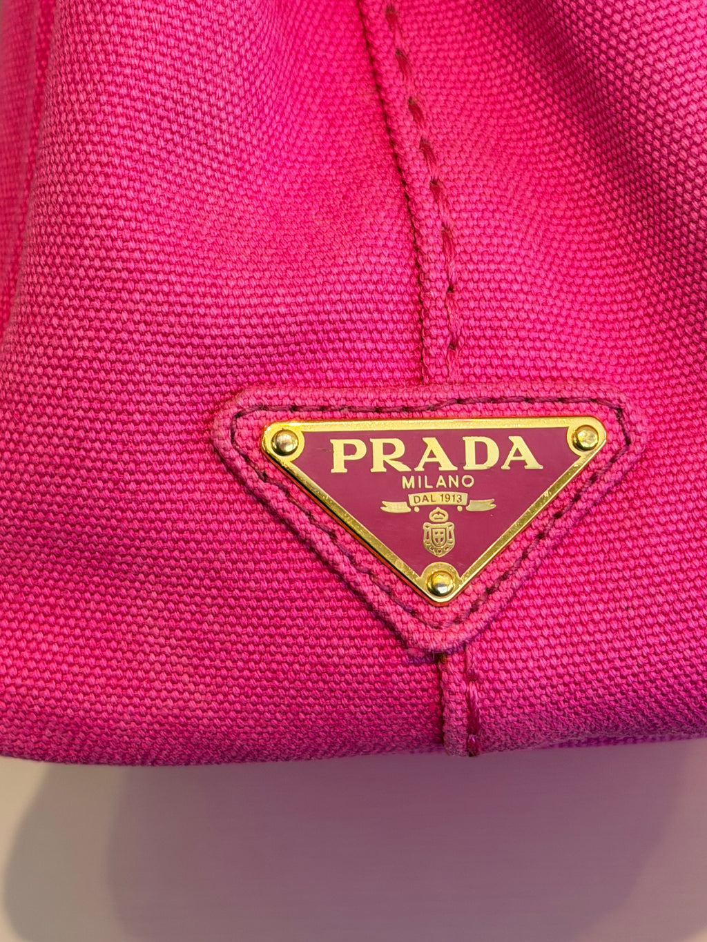 Prada Re-Edition Canvas Mini Tote Bag Pink with Strap | Prada Milano Small Top Handle Crossbody
