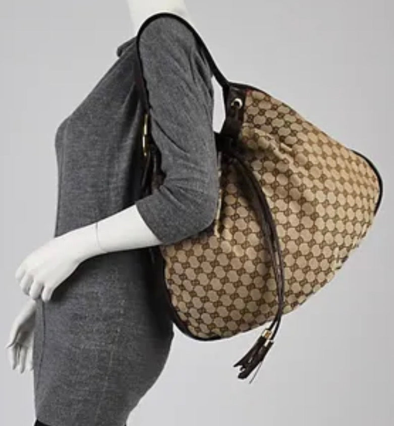 Gucci Beige/Ebony GG Canvas Interlocking Icon Medium Shoulder Bag