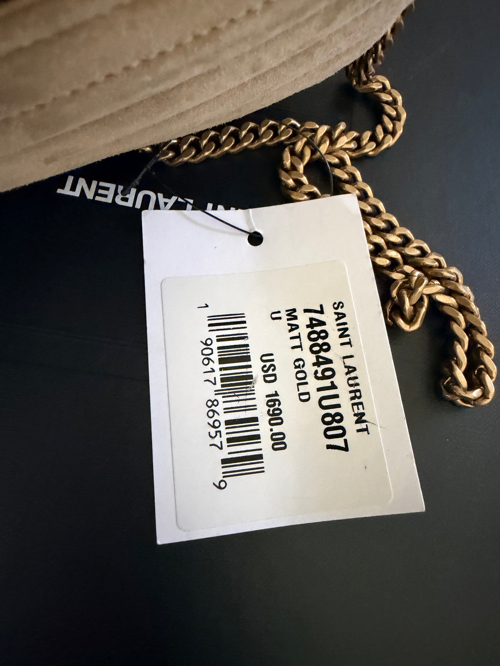 SAINT LAURENT Lou Mini YSL Camera Bag in Quilted Suede