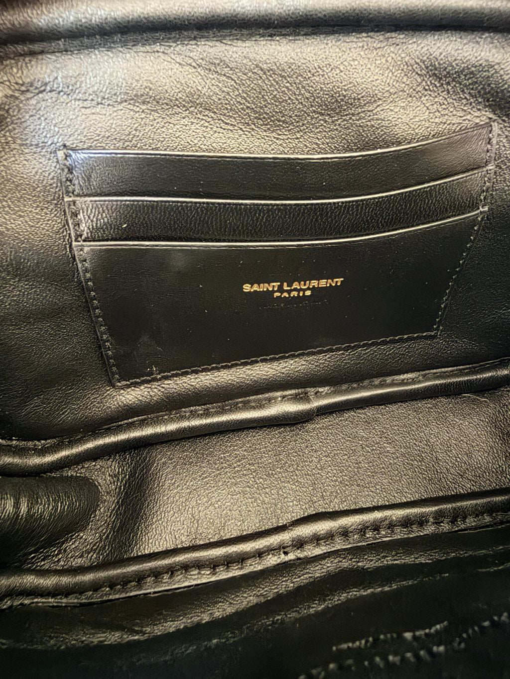 SAINT LAURENT Lou Mini YSL Camera Bag in Quilted Suede