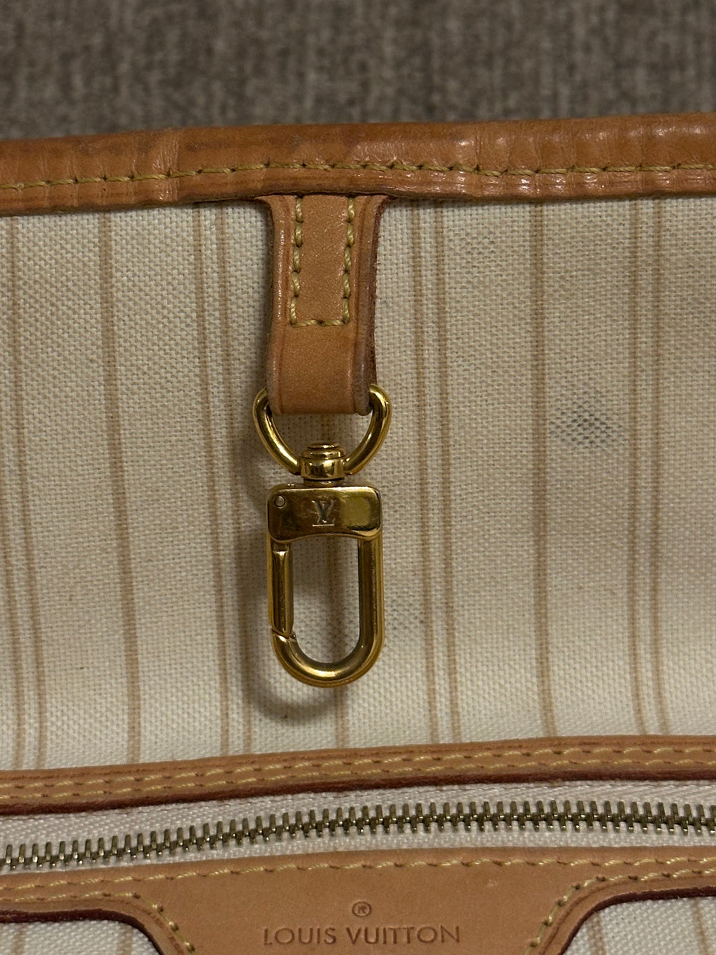 LOUIS VUITTON Neverfull MM Damier Azur Tote Bag – Classic Designer Shoulder Tote
