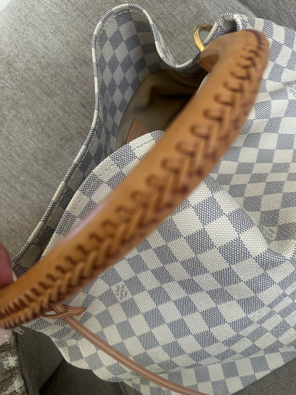 Louis Vuitton Artsy GM Damier Azur Canvas Braided Handle Hobo Bag