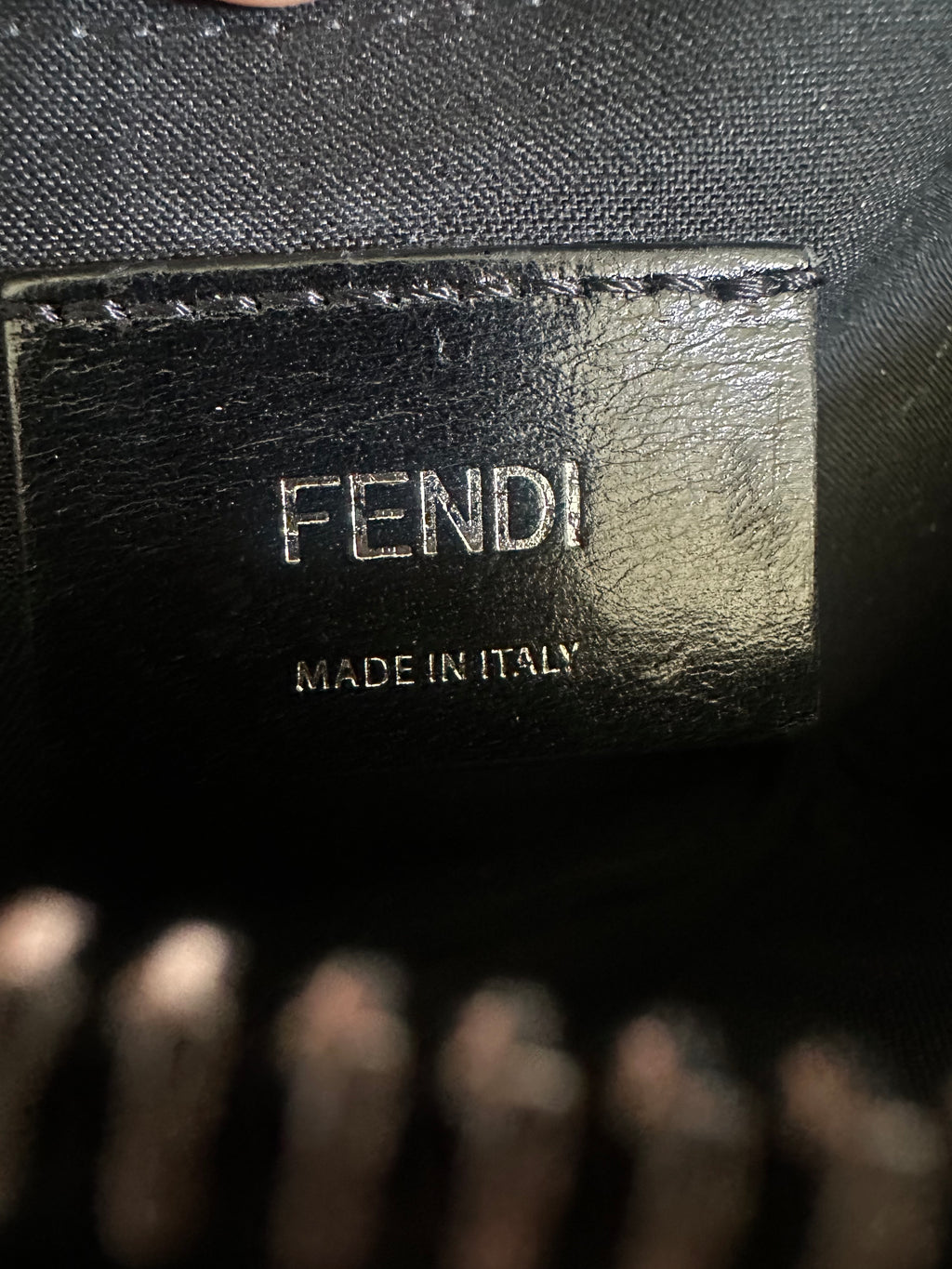 FENDI FF Embossed Leather Belt Bag – Brown Zucca Monogram Crossbody Waist Bag