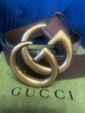 GUCCI Interlocking GG Reversible Belt – GG Supreme Canvas & Brown Leather (Size 90/36)