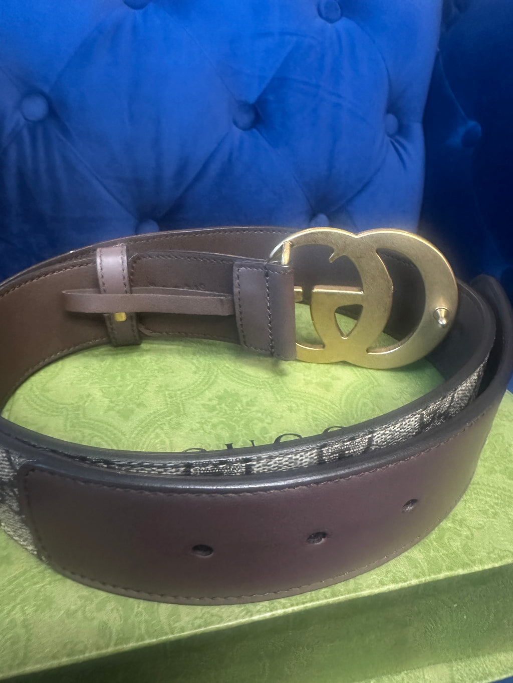 GUCCI Interlocking GG Reversible Belt – GG Supreme Canvas & Brown Leather (Size 90/36)