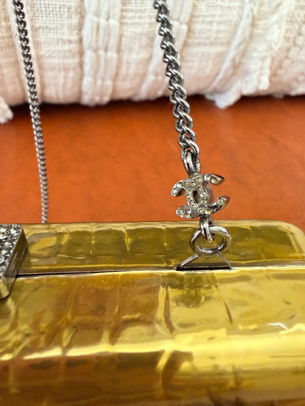 CHANEL Yellow Croc-Embossed Evening Box Bag✨