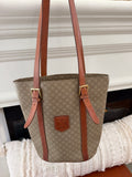 Celine Macadam Pattern Canvas Bucket Tote Shoulder