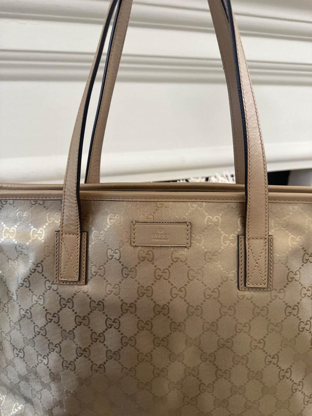GUCCI Gold GG Imprime Supreme Tote