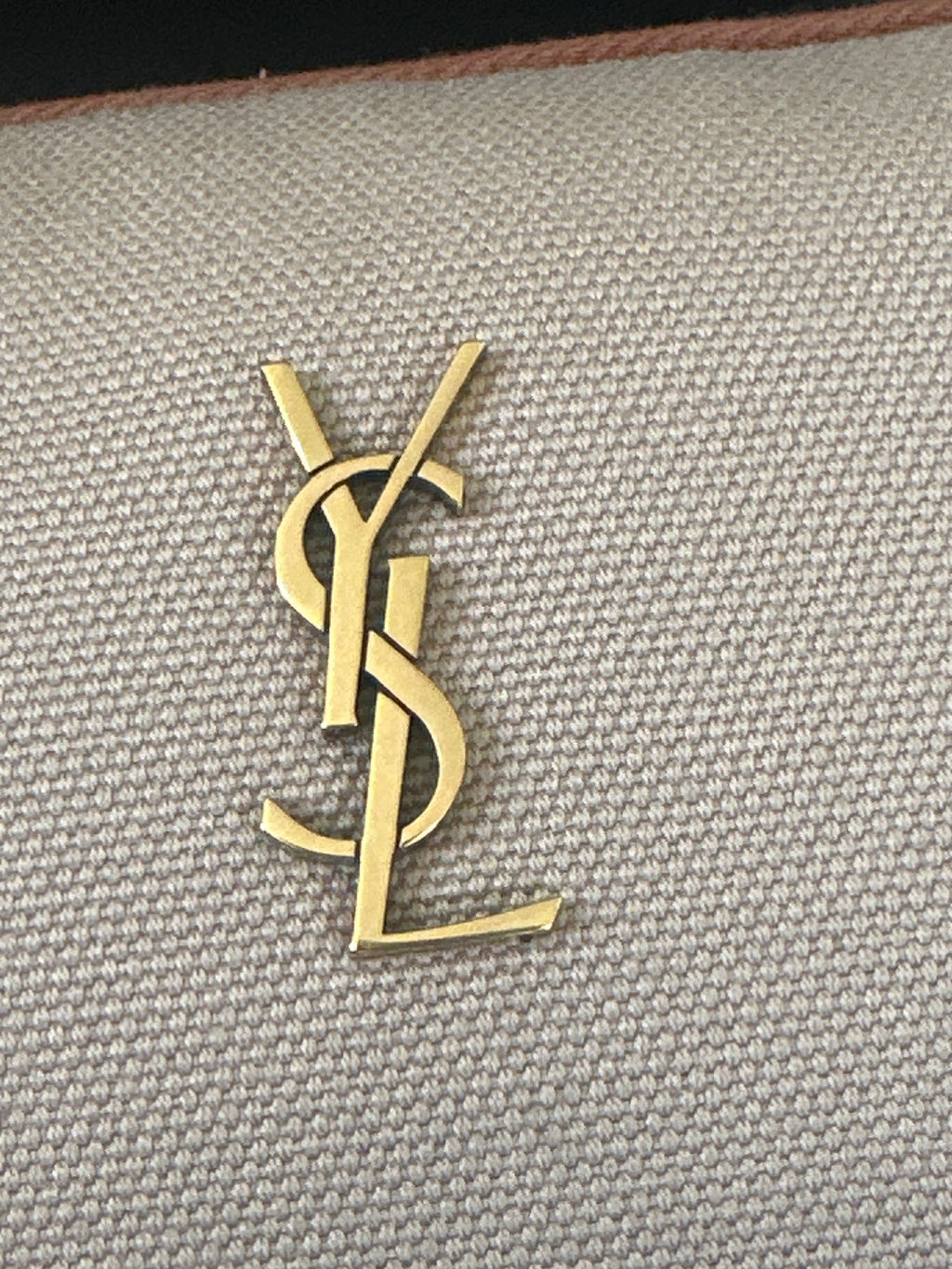 SAINT LAURENT Gaby Camera Bag – Canvas & Tan Leather – Gold Hardware – Brand New