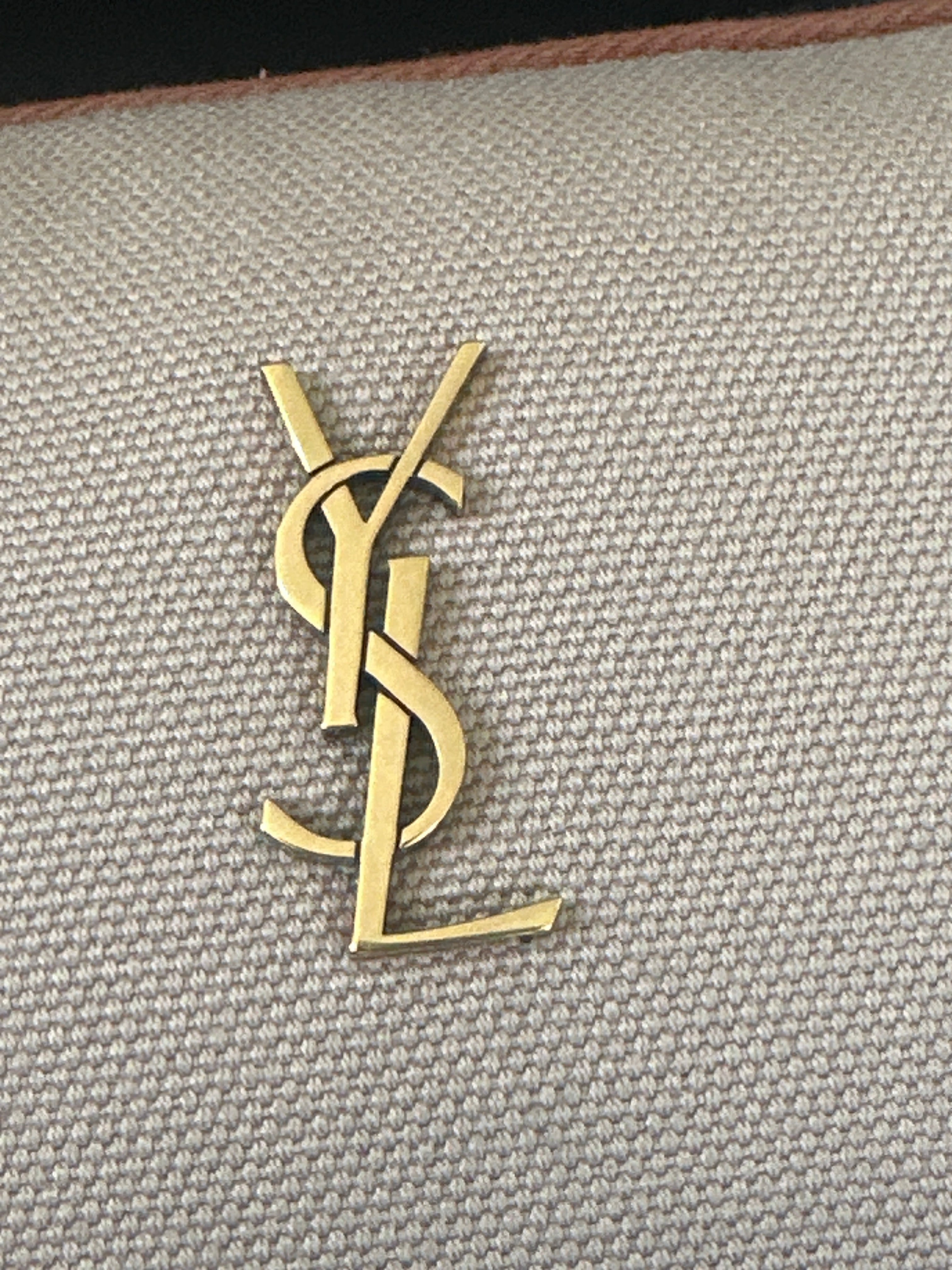 SAINT LAURENT Gaby Camera Bag – Canvas & Tan Leather – Gold Hardware – Brand New