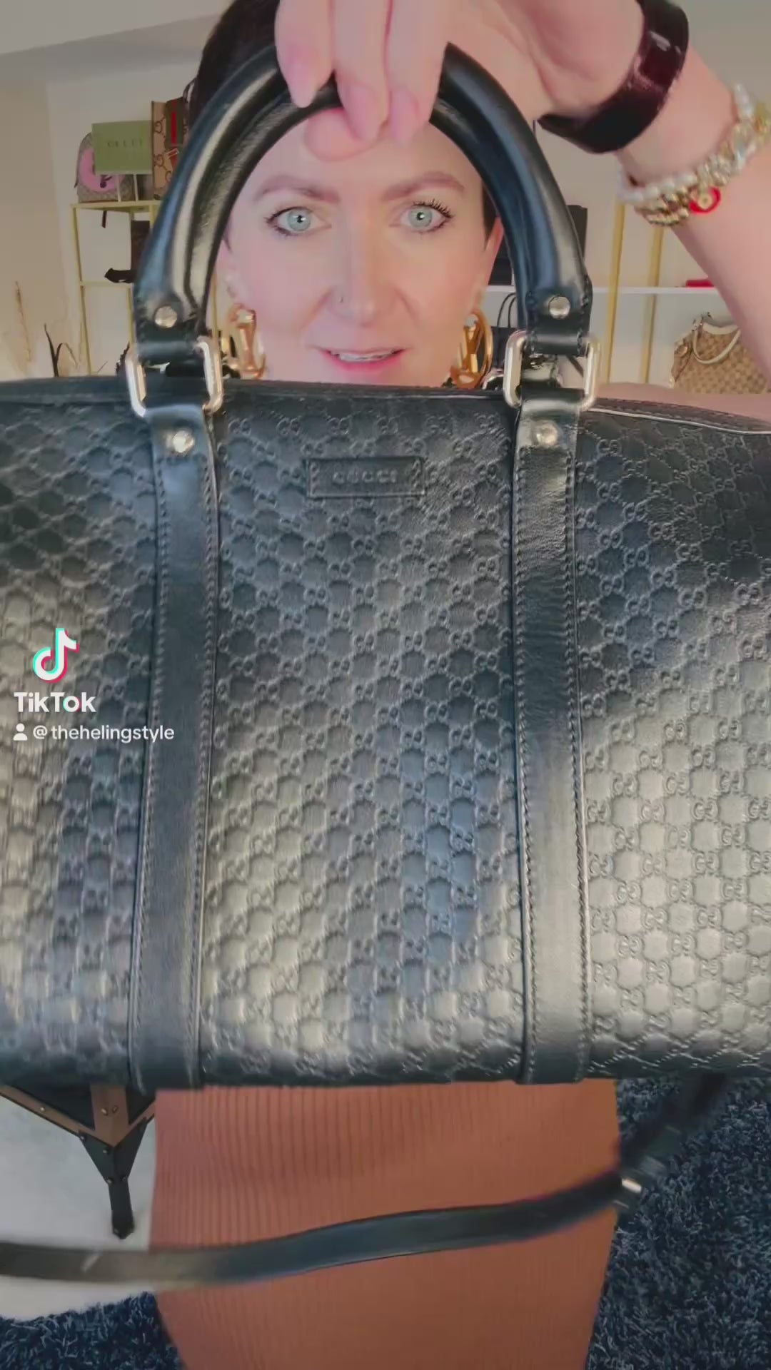 Gucci Joy Boston Bag Black Microguccissima Leather – Gucci Leather Travel/Work Satchel with Shoulder Strap