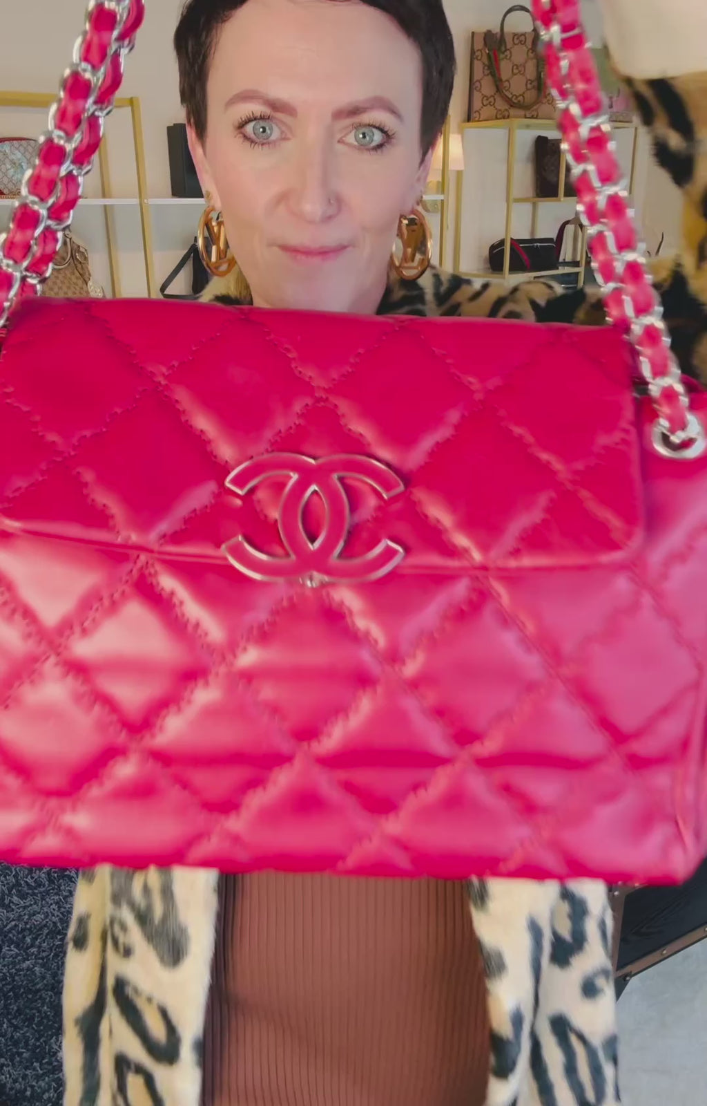 CHANEL Fuchsia Pink Quilted Calfskin | Silver Hardware | c. 2012