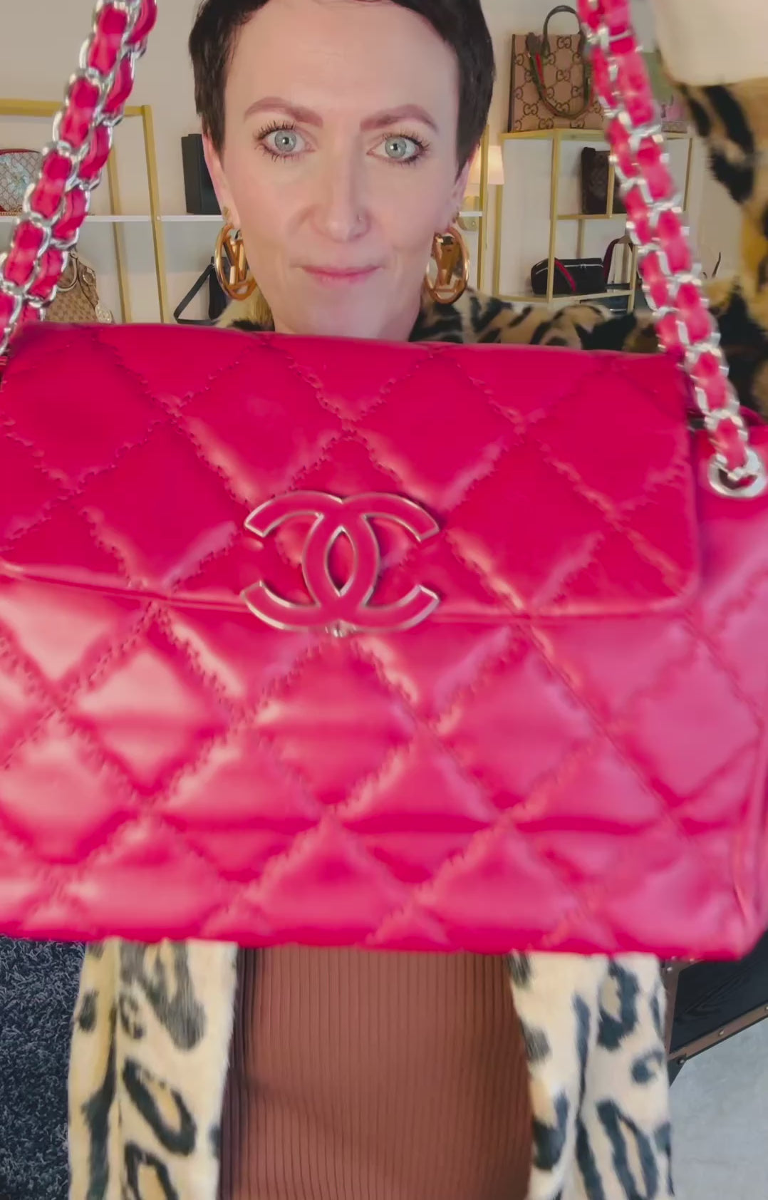 Fuchsia Pink Quilted Calfskin | Silver Hardware | c. 2012