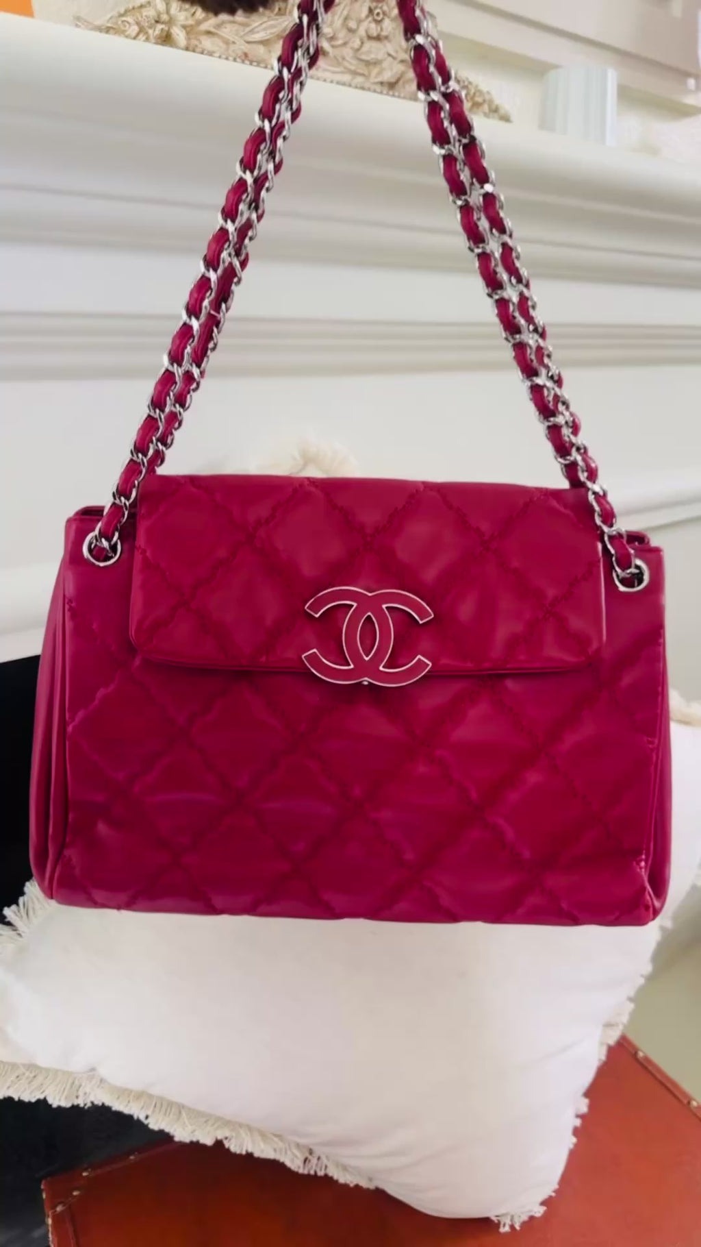 CHANEL Fuchsia Pink Quilted Calfskin | Silver Hardware | c. 2012